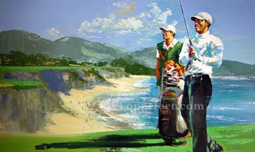 Pebble Beach sport impressionist Oil Paintings